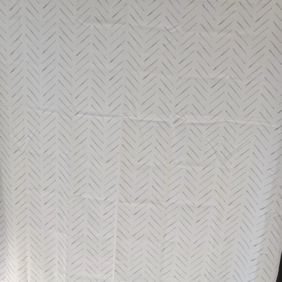 JINCHAN Shower Curtain 70 x 71.5 Inky Herringbone Chevron Zig Zag White Black - Picture 11 of 16